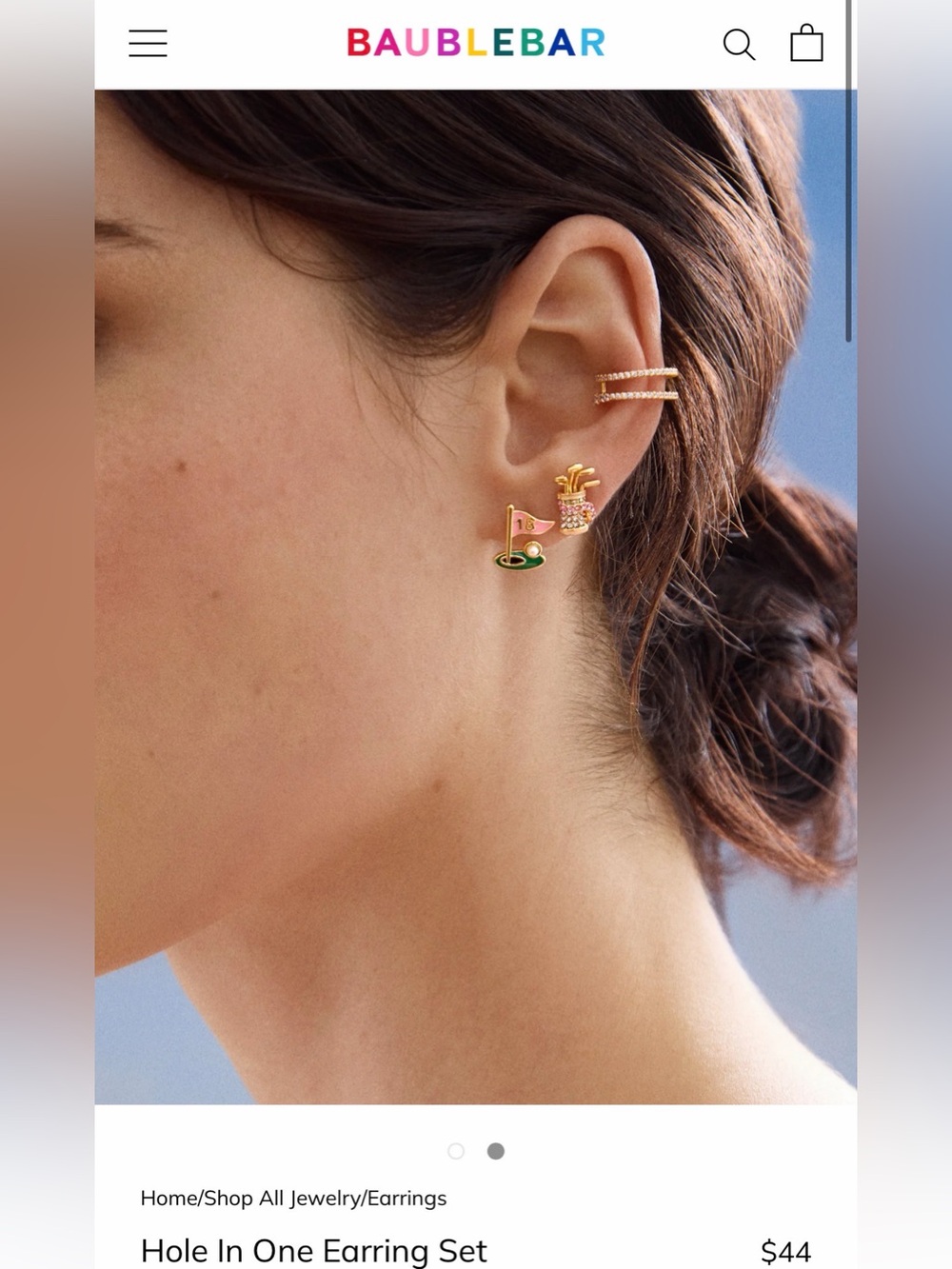 Bauble Bar golf earrings - Picture 2 of 3